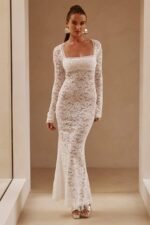 Bertha Square Neck Lace Maxi Dress - Image 4