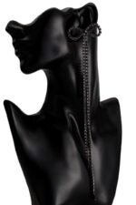 Diamante Bowknot Tassel Earrings - Image 6
