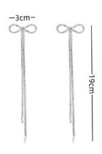 Diamante Bowknot Tassel Earrings - Image 11