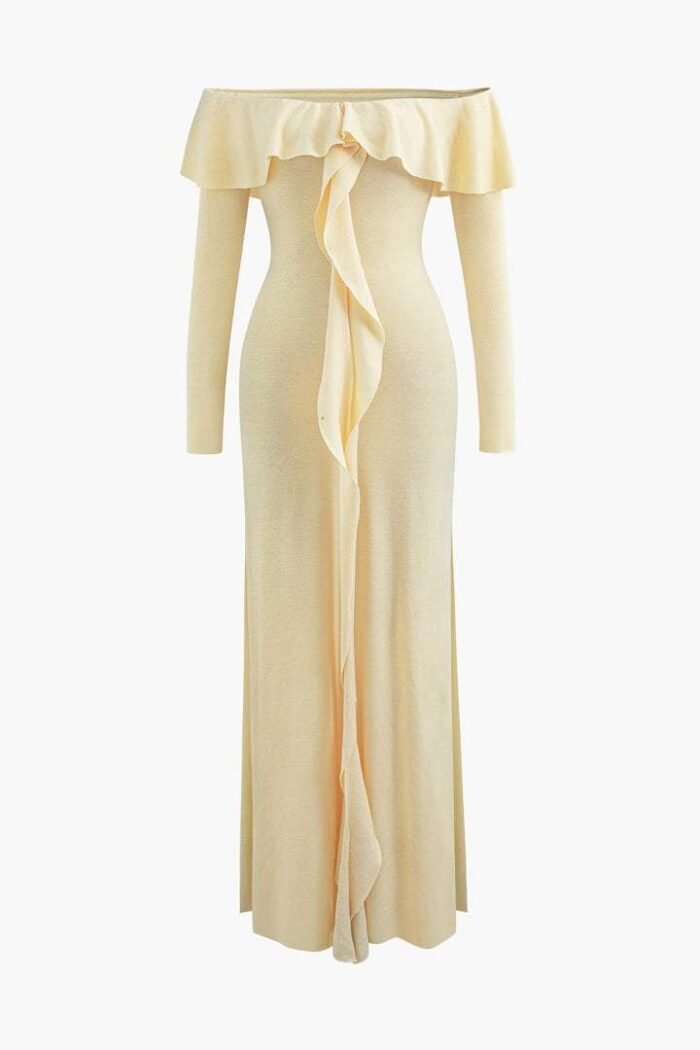 Donna Off-shoulder Ruffle Maxi Dress - Image 9