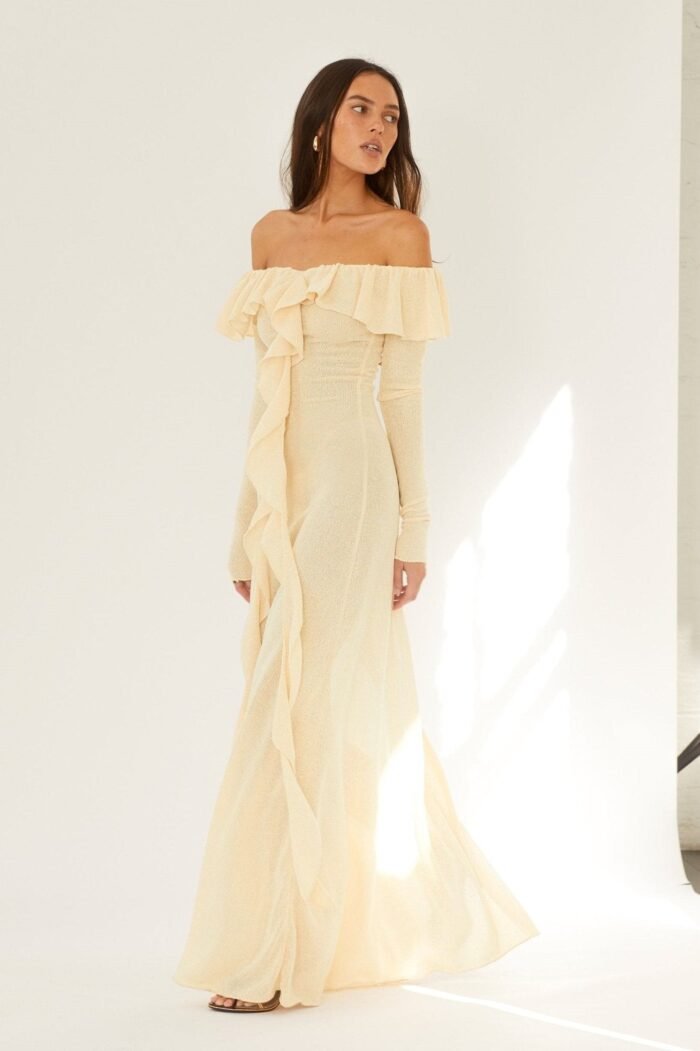 Donna Off-shoulder Ruffle Maxi Dress - Image 1