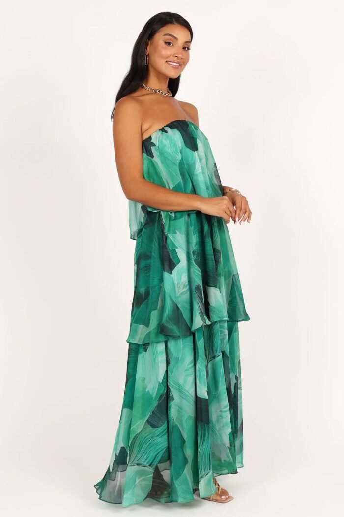 Elsie Printed Layered Strapless Maxi Dress - Image 3