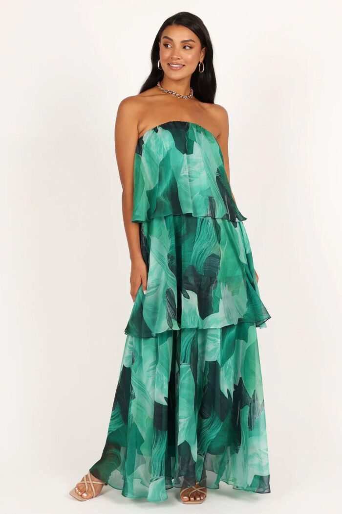 Elsie Printed Layered Strapless Maxi Dress - Image 2