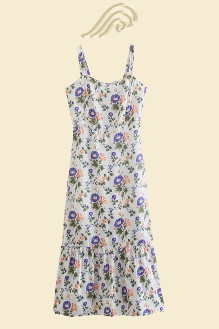Elspeth Printed Strap Flare Midi Dress - Image 7