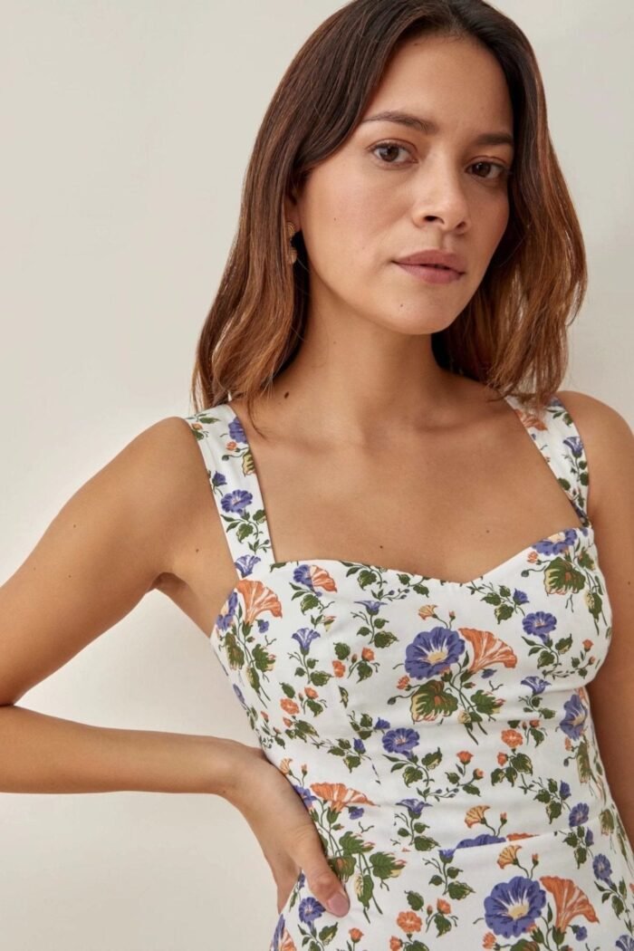 Elspeth Printed Strap Flare Midi Dress - Image 5