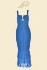 Ethel Gathered Flare Mesh Midi Dress - Image 16