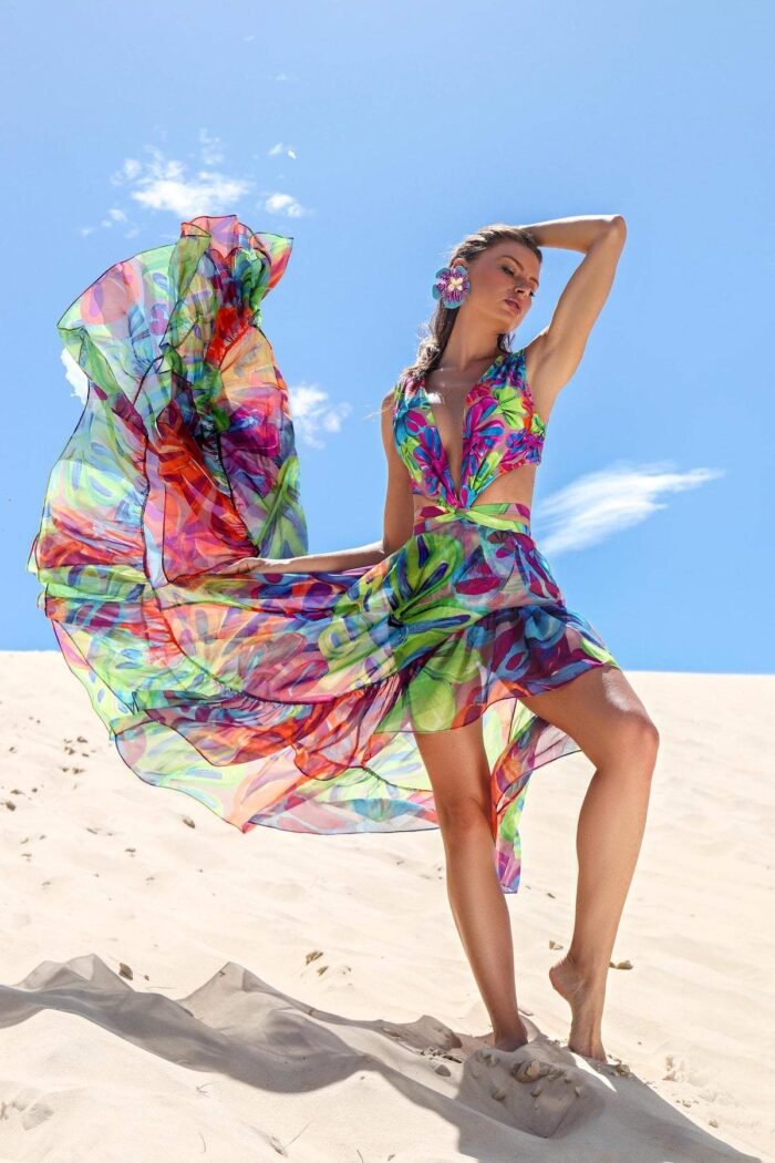 Frica Printed Cut-out Ruffle Two-pieces Swimset - Image 1