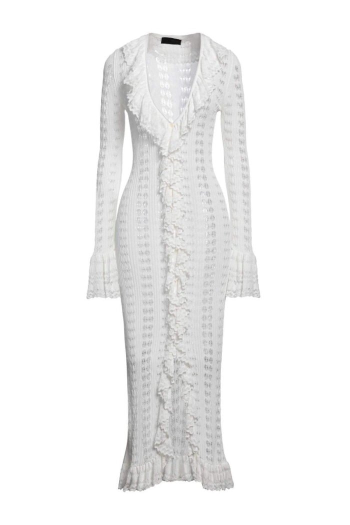 Georgia Ruffled Crochet Midi Dress - Image 8