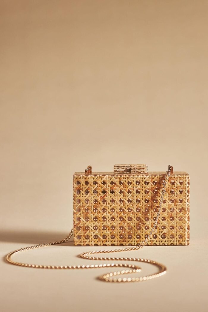Hollow Out Wicker Acrylic Clutch Bag - Image 1