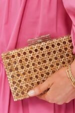 Hollow Out Wicker Acrylic Clutch Bag - Image 5
