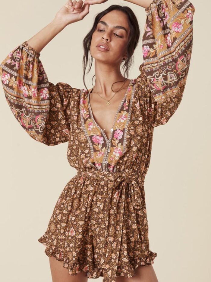 Ina V-neck Belted Jumpsuit - Image 1