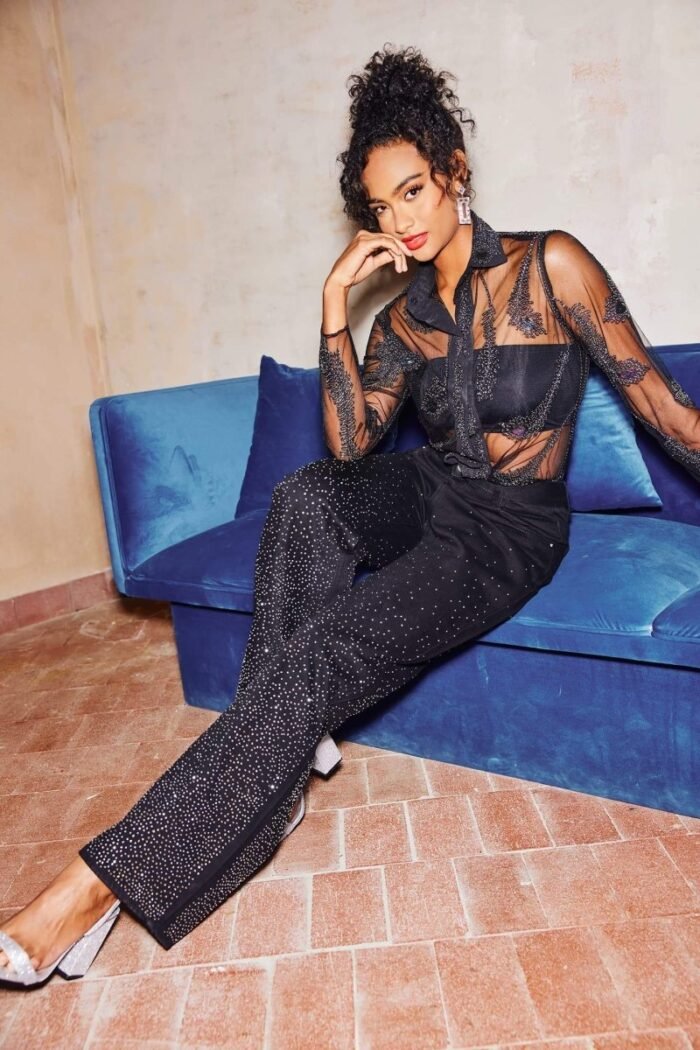 Janelle Rhinestone Straight-Leg Jeans - Image 1
