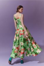 Janey Printed Sweetheart A-line Midi Dress - Image 5