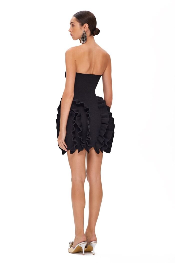 Jenny Strapless Ruffled Knit Mini Dress - Image 5