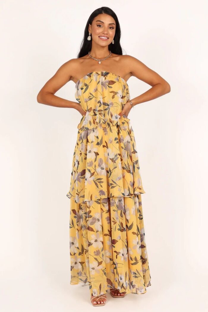 Elsie Printed Layered Strapless Maxi Dress - Image 6