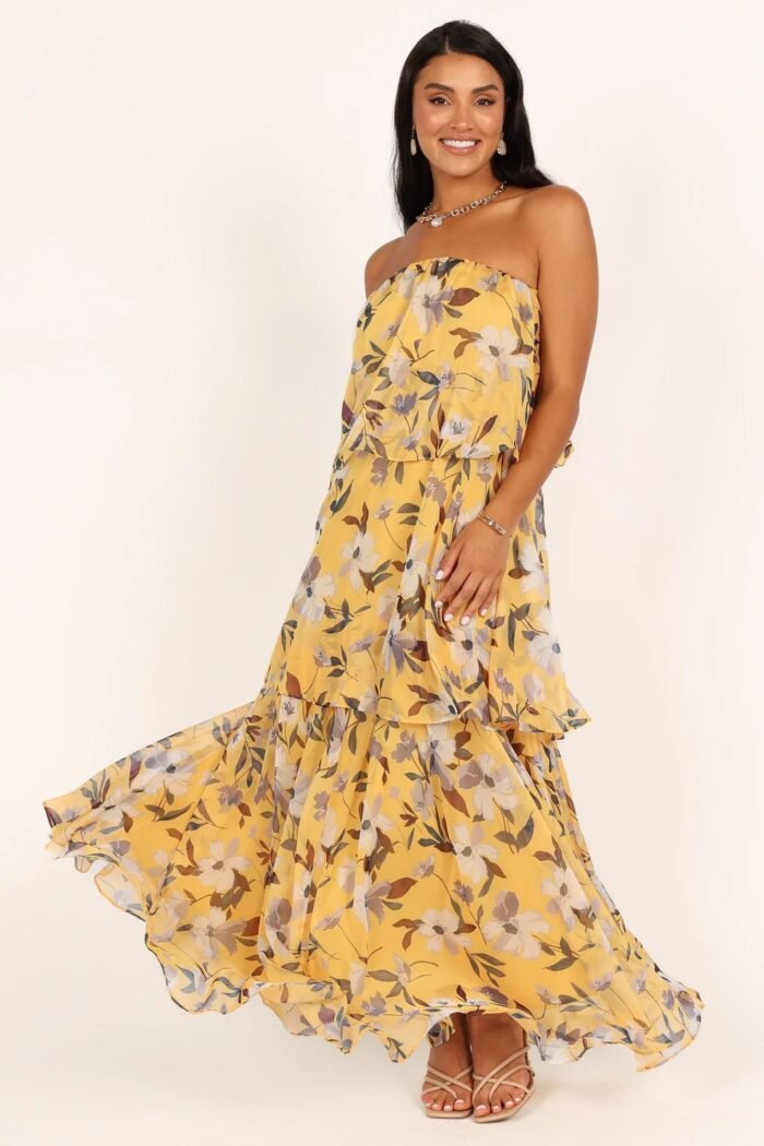 Elsie Printed Layered Strapless Maxi Dress - Image 5
