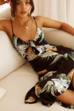 Melinda Printed Knotted Maxi Slip Dress - Image 5