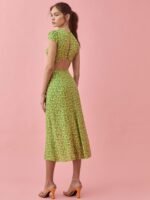 Rachel printed round neck slit midi sundress - Image 3