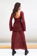 Regina Backless Crochet Maxi Dress - Image 2