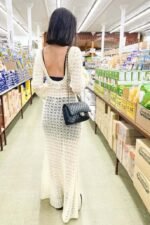 Regina Backless Crochet Maxi Dress - Image 8