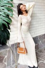 Regina Backless Crochet Maxi Dress - Image 7
