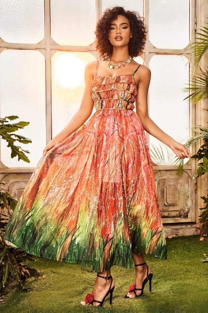 Sally Multicolor Tiered Maxi Dress - Image 1