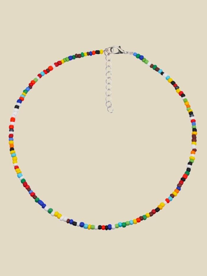 Sally Rainbow Millet Beads Pearl Necklace Set - Image 6