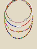 Sally Rainbow Millet Beads Pearl Necklace Set - Image 2