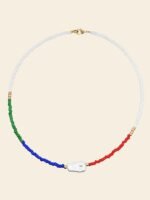 Sally Rainbow Millet Beads Pearl Necklace Set - Image 4