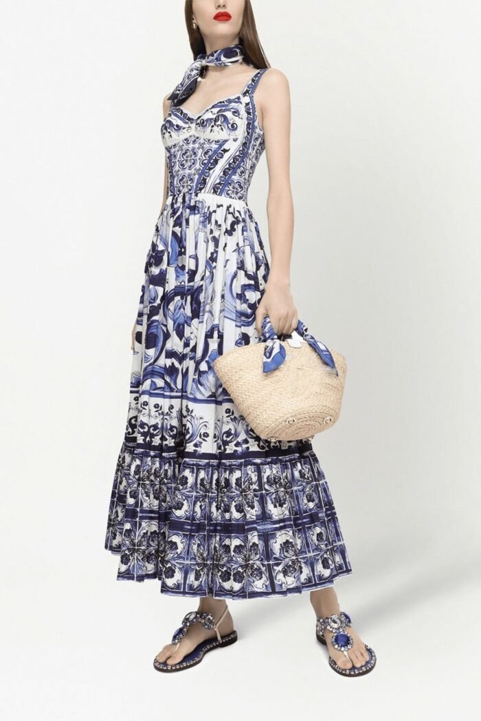 Sibyl Printed Shirred Strap Maxi Dress - Image 7