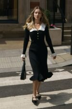 Sicily Ruffle Pearl Midi Knit Dress - Image 3