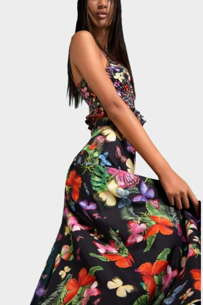 Trina Butterfly Printed High Slit Set - Image 3