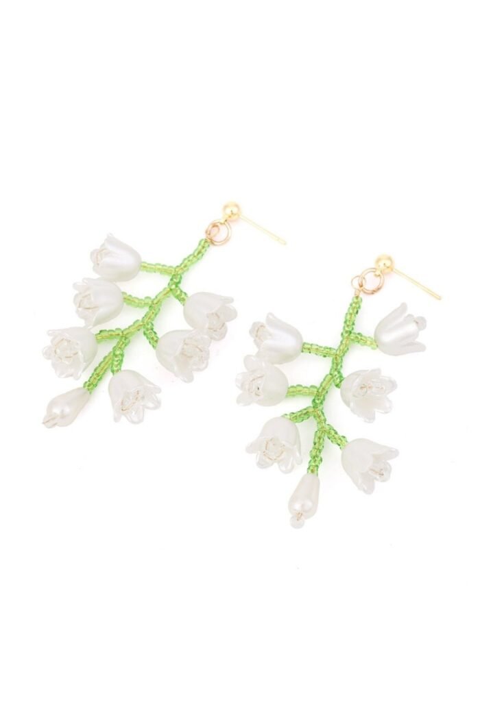 Tulip Beaded Drop Earrings - Image 4