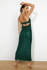 Venus Sequins Strapless Midi Dress - Image 2