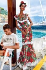 Yvette Printed Lace Trim Maxi Dress - Image 5
