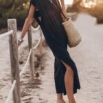 Effortless Open Sleeve Slit Oversized T-shirt Midi Dress