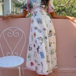 Feature Printed Ethnic Style Round Neck Midi Dress