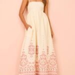 Ethnic Print Halter Cream Extra Maxi Dress