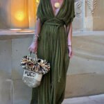 Draped Braids Kimono Cover Up Slit Maxi Dress