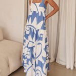 Bohemian Geometric Print Maxi Dress