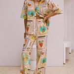 Casual Fashion Unique Print Loose Short-Sleeved Shirt Straight Pants Set