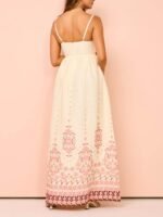 Ethnic Print Halter Cream Extra Maxi Dress