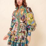 Casual Graffiti Evergreen Printing Mini Dress