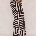 Bohemian Style Unique Printed V Tie Ring Maxi Dress