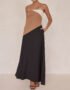 Asymmetrical Color-Blocked Maxi Dress
