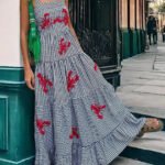 Exquisite Embroidered Holiday Camisole Midi Dress