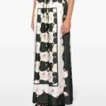 Floral Print Twill Trousers