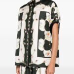 Floral Print Satin Gloss Shirt