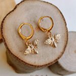 Bee Hoop Earrings