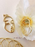 Abstract Human Face Modern Dangle Earrings